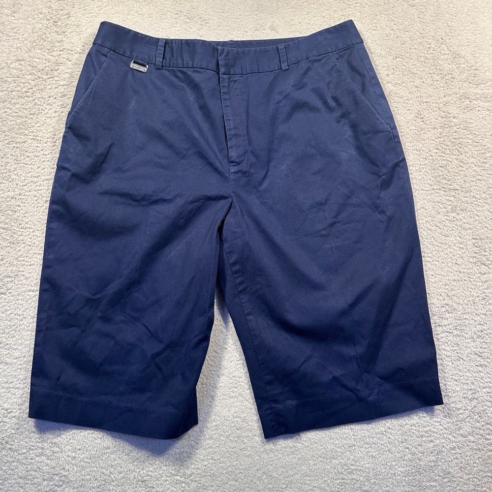 Vintage Y2K Lauren Active Ralph Lauren Navy Blue Bermuda‎ Shorts LRL Women's  12